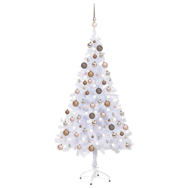 vidaXL Arbre de No&euml;l artificiel pr&eacute;-&eacute;clair&eacute;/boules 120 cm 230 branches