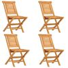 vidaXL Chaises de jardin pliantes lot de 4 47x63x90cm bois massif teck