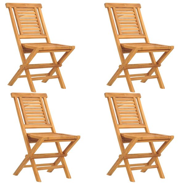 vidaXL Chaises de jardin pliantes lot de 4 47x63x90cm bois massif teck