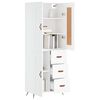 vidaXL Buffet haut Blanc 69,5x34x180 cm Bois d'ing&eacute;nierie
