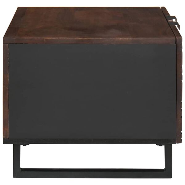 vidaXL Table basse Marron et Noir 80 x 50 x 40 cm Bois d'acacia massif