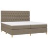 vidaXL Sommier &agrave; lattes de lit avec matelas Taupe 200x200 cm Tissu