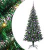 vidaXL Sapin de Noël artificiel pré-éclairé Vert 180 cm PVC et métal