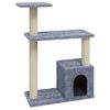 vidaXL Arbre &agrave; chat avec griffoirs en sisal Gris clair 70 cm