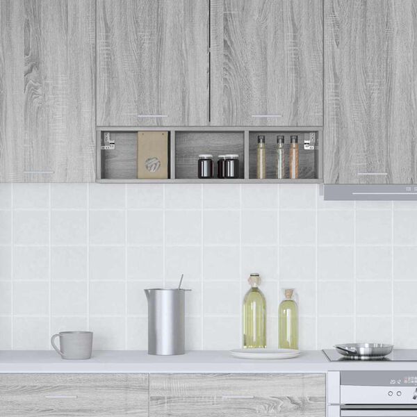 vidaXL Armoire suspendue avec stockage Gris Sonoma 20 x 29,5 x 80 cm