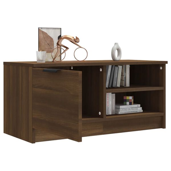 vidaXL Meuble TV Ch&ecirc;ne marron 80x35x36,5 cm Bois d'ing&eacute;nierie