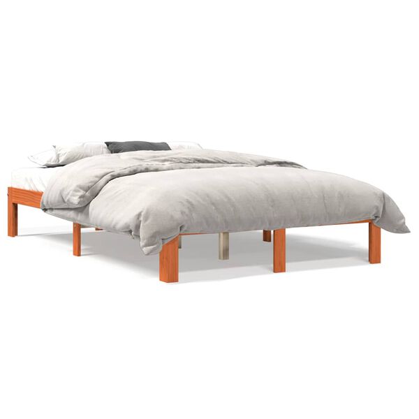 vidaXL Cadre de lit sans matelas cire marron 120x200cm bois pin massif