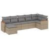 vidaXL Salon de jardin avec coussins 7 pcs beige r&eacute;sine tress&eacute;e