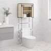 vidaXL Support de rangement 2 niveaux sur toilette Cr&egrave;me 56x30x170 cm