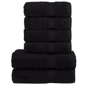vidaXL Ensemble de serviettes de qualit&eacute; sup&eacute;rieure SOLUND 6 pcs noir