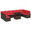 vidaXL Ensemble de canap&eacute; de jardin 11 pc Marron polyrotin