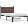 vidaXL Cadre de lit en m&eacute;tal sans matelas ch&ecirc;ne marron 107x203 cm