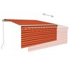 vidaXL Auvent r&eacute;tractable manuel store LED 3,5x2,5 m Orange et marron