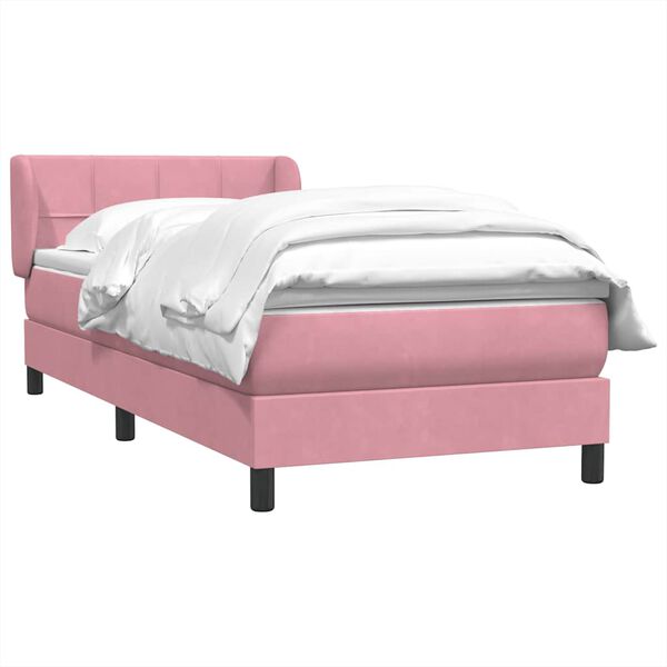 vidaXL Sommier &agrave; lattes de lit avec matelas rose 80x220 cm velours