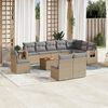 vidaXL Salon de jardin 11 pcs avec coussins beige r&eacute;sine tress&eacute;e