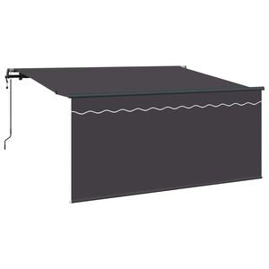 vidaXL Auvent R&eacute;tractable Ray&eacute; Anthracite 300 x 200 cm tissu