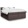 vidaXL Sommier &agrave; lattes de lit avec matelas Marron fonc&eacute; 200x200 cm