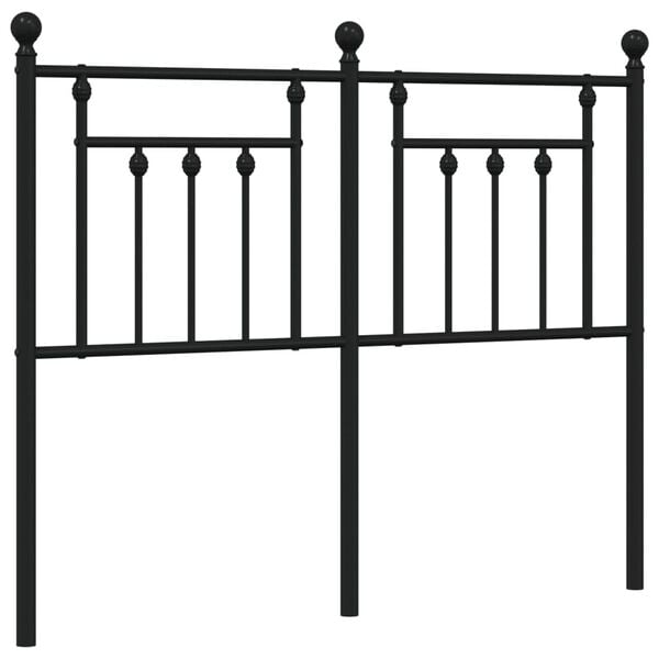 vidaXL T&ecirc;te de lit de remplacement m&eacute;tal noir 120 cm