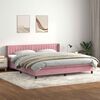 vidaXL Sommier &agrave; lattes de lit avec matelas rose 180x220 cm velours