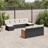 vidaXL Salon de jardin 10 pcs avec coussins noir r&eacute;sine tress&eacute;e