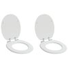vidaXL Si&egrave;ge de toilette 2 pcs Blanc 44 x 38 cm Panneau MDF