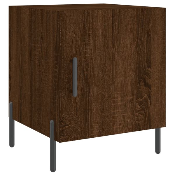 vidaXL Table de chevet ch&ecirc;ne marron 40x40x50 cm bois d&rsquo;ing&eacute;nierie