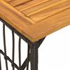 vidaXL Table de jardin Noir 80 x 40 x 40 cm Acier et Rattan Poly