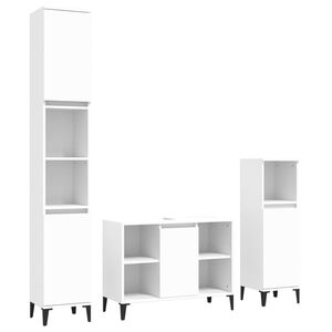 vidaXL Ensemble de meubles salle de bain 3 pcs blanc bois d'ing&eacute;nierie