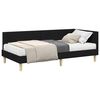 vidaXL Cadre de lit d'angle avec matelas 2 pc Noir 80 x 200 cm tissu