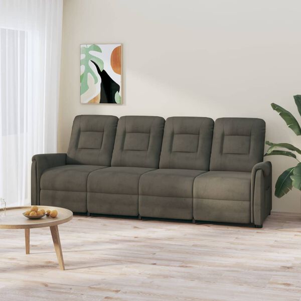 vidaXL Fauteuil de massage inclinable à 4 places gris foncé