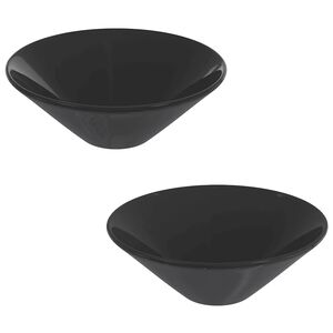 vidaXL Lavabos 2 pcs noir brillant &Oslash;42x14 cm c&eacute;ramique