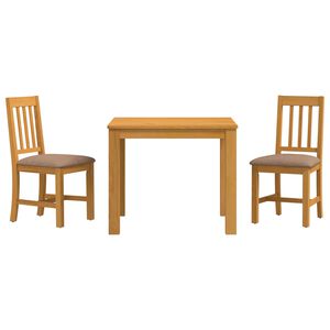 vidaXL Ensemble de salle &agrave; manger 3 pc Gris Bois de ch&ecirc;ne massif