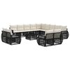 vidaXL Ensemble de canap&eacute; de jardin 14 pcs Noir et blanc cr&egrave;me