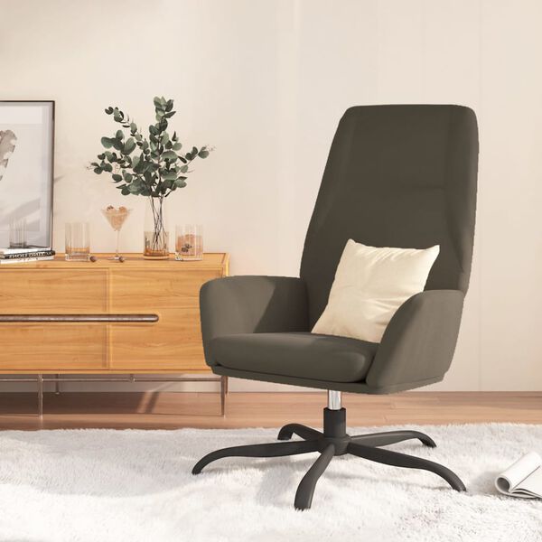 vidaXL Chaise de relaxation Gris fonc&eacute; Similicuir daim