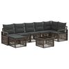 vidaXL Ensemble de canap&eacute; de jardin 8 pcs Gris polyrotin