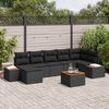 vidaXL Ensemble de canap&eacute; de jardin avec coussin 8 pcs Noir Polyrotin