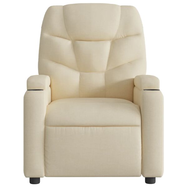 vidaXL Fauteuil inclinable Cr&egrave;me Tissu