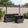 vidaXL Salon de jardin 5 pcs avec coussins noir r&eacute;sine tress&eacute;e