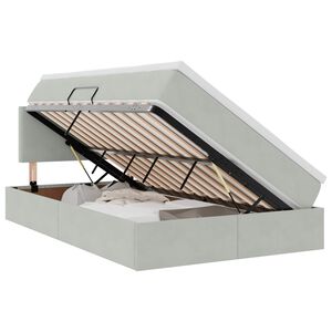 vidaXL Lit de Rangement avec matelas Gris clair 120 x 190 cm Velours