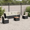 vidaXL Salon de jardin 7 pcs avec coussins noir r&eacute;sine tress&eacute;e