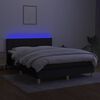 vidaXL Sommier &agrave; lattes de lit avec matelas LED Noir 140x190 cm Tissu