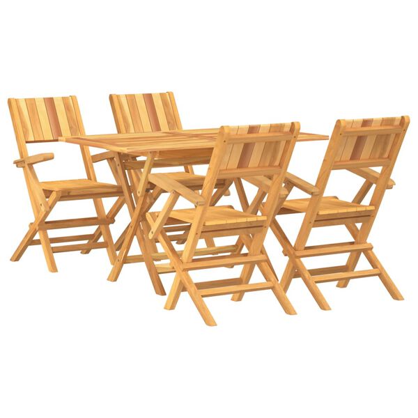 vidaXL Ensemble &agrave; manger de jardin 5 pcs Bois de teck massif