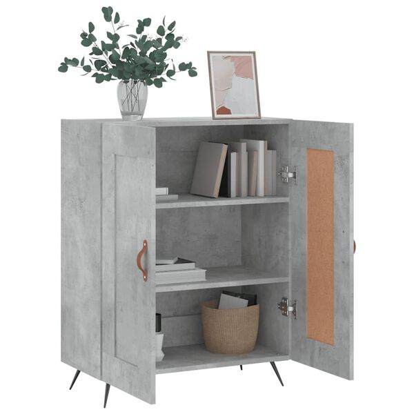 vidaXL Buffet gris b&eacute;ton 69,5x34x90 cm bois d'ing&eacute;nierie