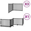 vidaXL Barri&egrave;re pour chien porte pliable 10panneaux noir bois peuplier