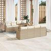 vidaXL Ensemble de canap&eacute; de jardin avec coussin 7 pcs beige et cr&egrave;me