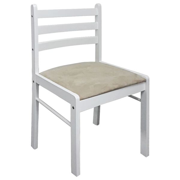 vidaXL Chaises à manger lot de 2 blanc hévéa solide et velours
