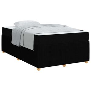 vidaXL Cadre de lit avec matelas Noir 120 x 200 cm tissu