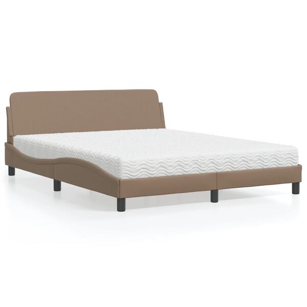 vidaXL Lit avec matelas Dover cappuccino 160x200 cm similicuir