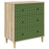 vidaXL Commode GELEEN Impression g&eacute;om&eacute;trique &eacute;meraude Sonoma