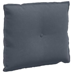 vidaXL Coussin de Dos Gris fonc&eacute; 60 x 50 cm Tissu en velours c&ocirc;tel&eacute;